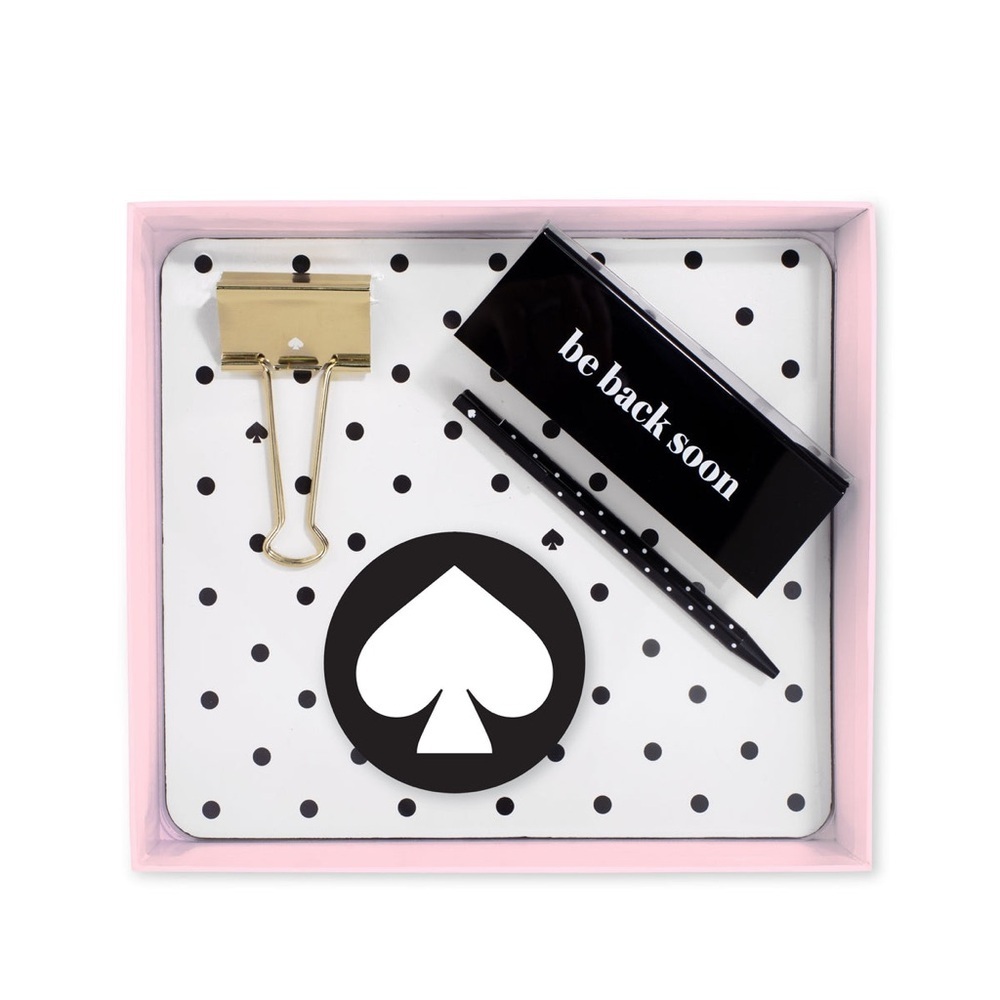 Kate Spade Desk Gift Set-Black Spade Dot